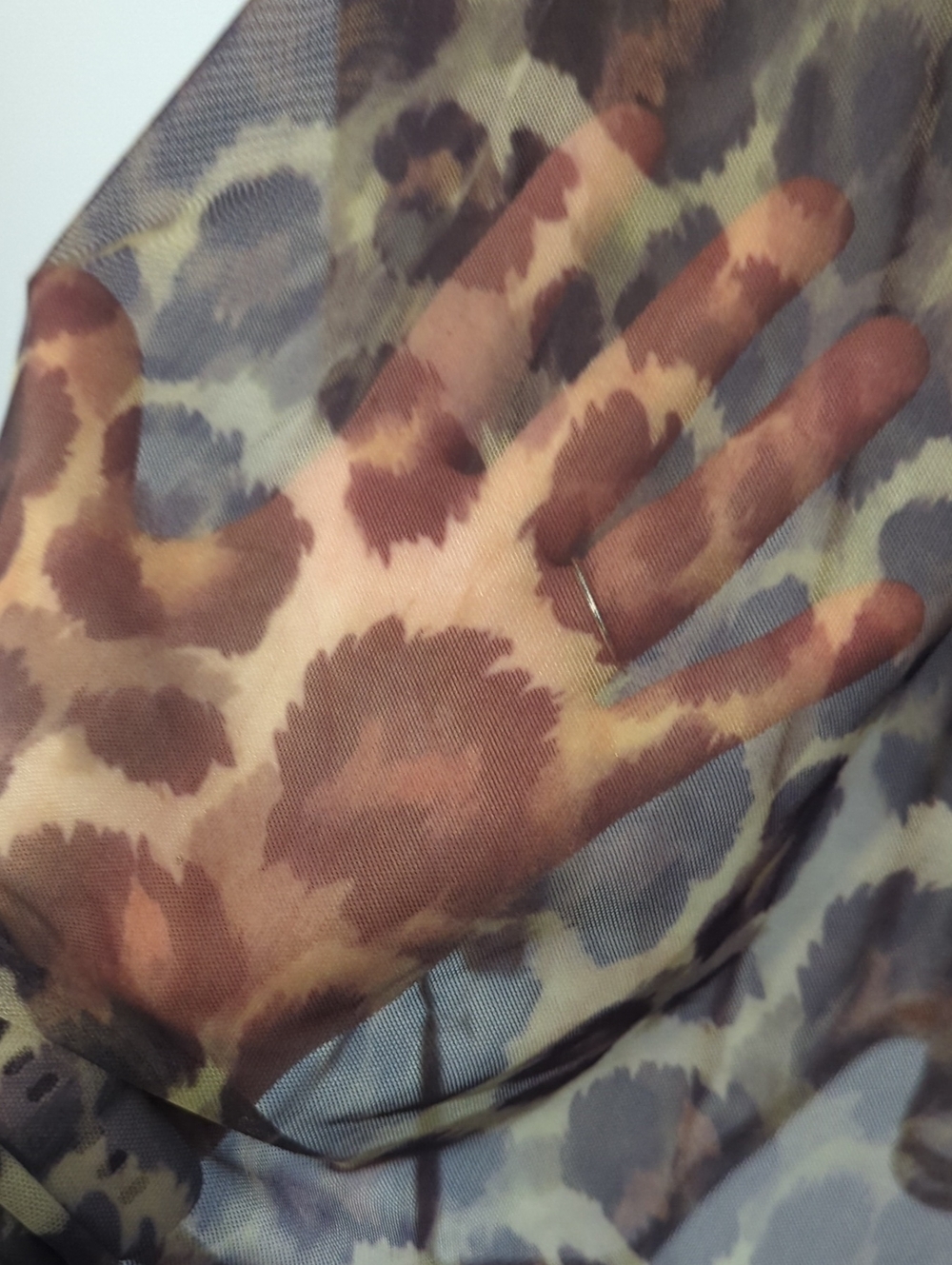 A Rare Bird Mesh See Through Leopard Print Sunflower Bumble Bee Layering L/XL - Picture 4 of 7